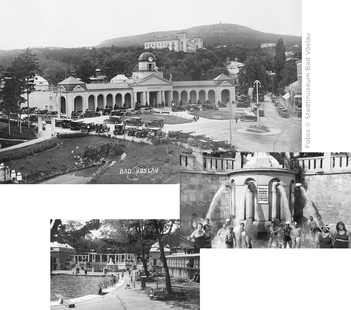 Schwarz weiß Fotografien vom Thermalbad Bad Vöslau