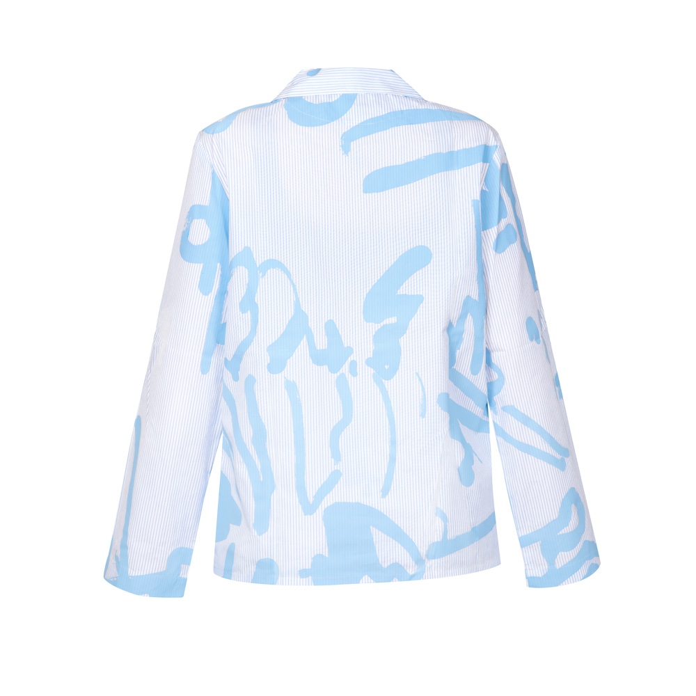 Thermalbad Set by Peter Jellitsch blau auf weiss Hemd Rueckseite