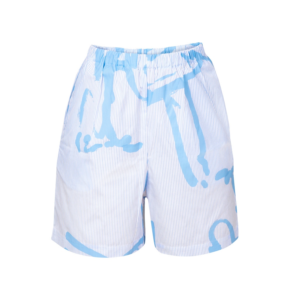 Thermalbad Set by Peter Jellitsch blau auf weiss Hose