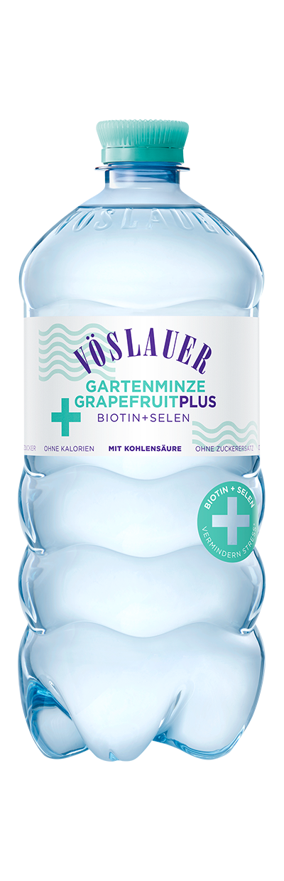 Flasche Vöslauer Gartenminze-Grapefruit Plus Biotin + Selen 1,0 l
